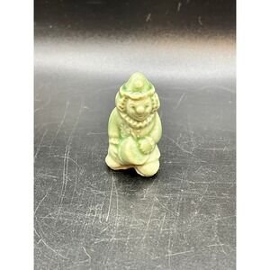 Vtg Wade Whimsies‎ Green Porcelain Clown Drum Figurine England Miniature Trinket